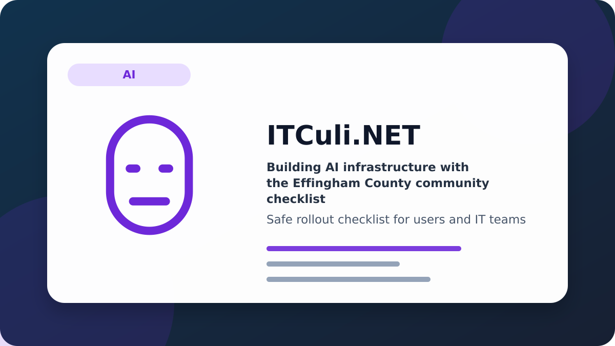 Building infrastructure checklist