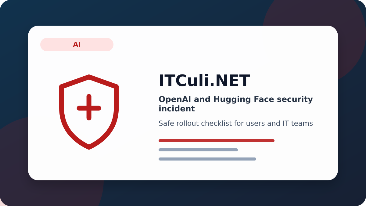 OpenAI Hugging Face security incident checklist