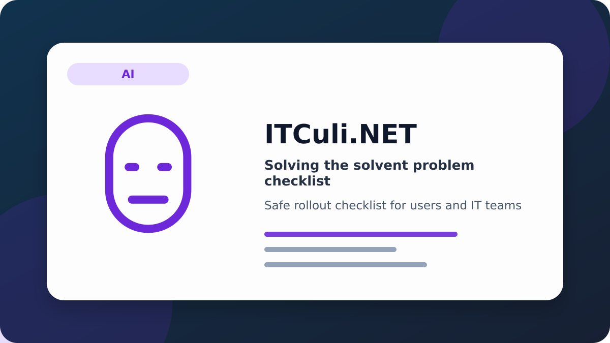 Solving solvent checklist