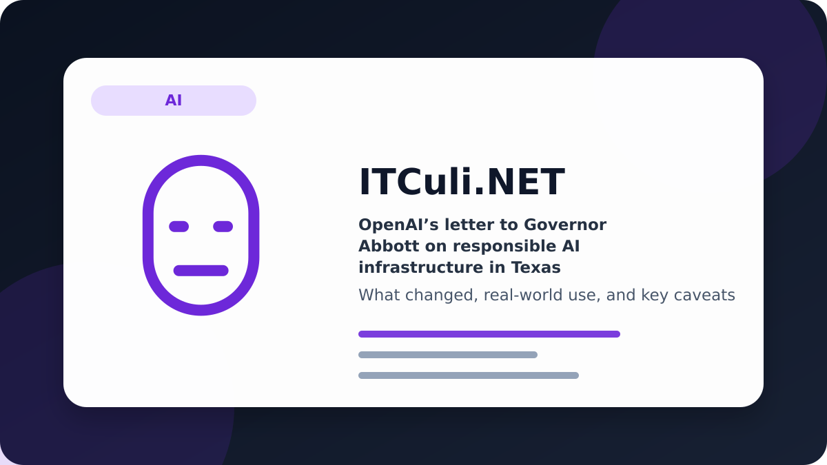 OpenAI’s letter to Governor Abbott on responsible AI infrastructure in Texas