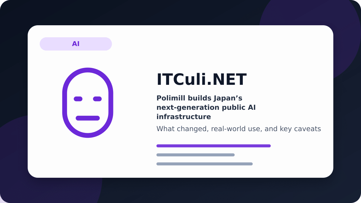 Polimill builds Japan’s next-generation public AI infrastructure