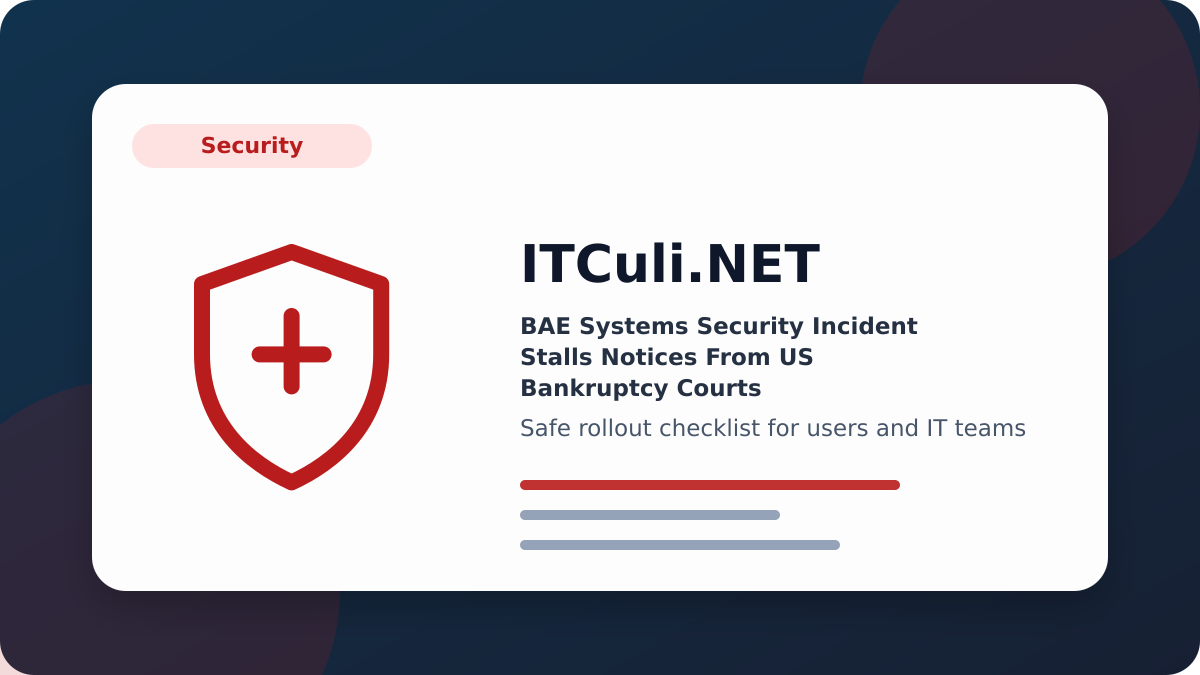 BAE Systems checklist