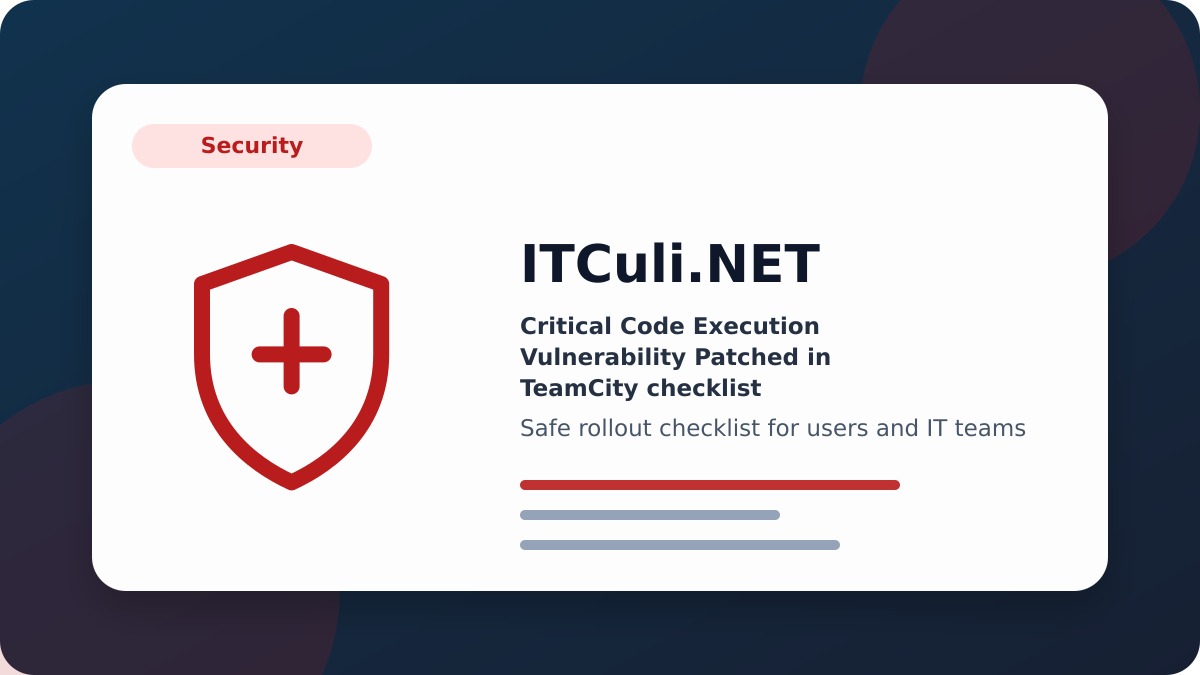 Critical Code checklist
