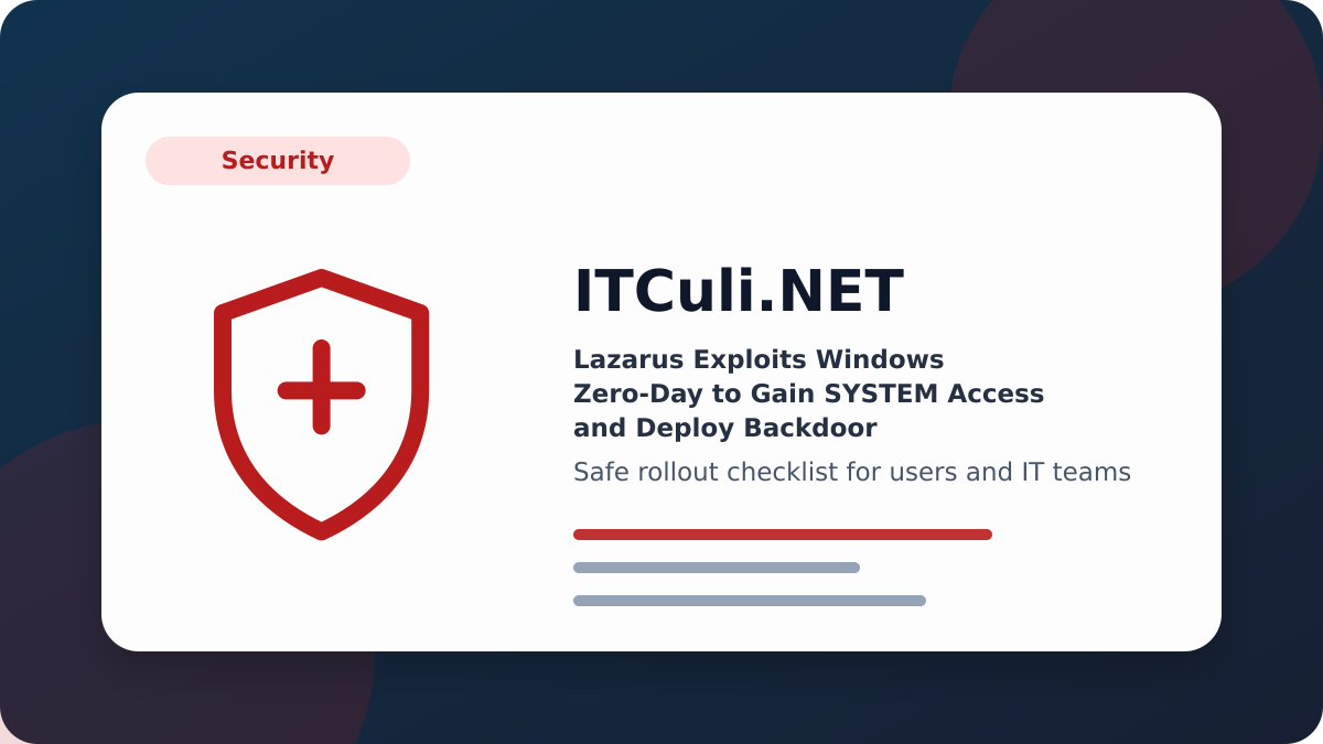 Lazarus Exploits checklist