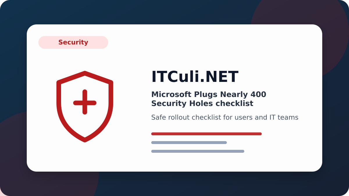 Microsoft Plugs checklist