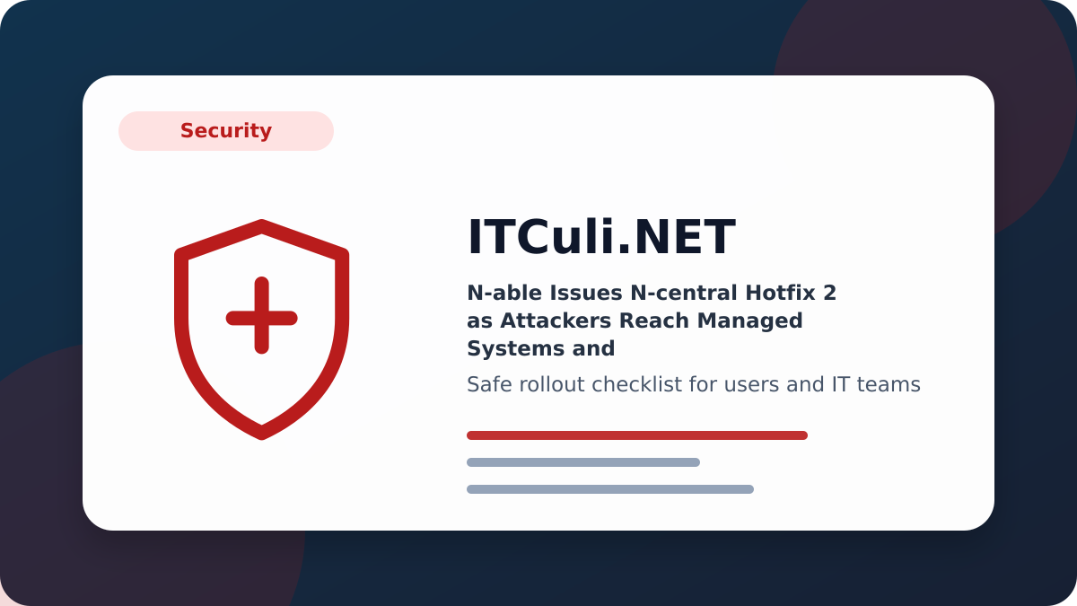 N-able Issues checklist