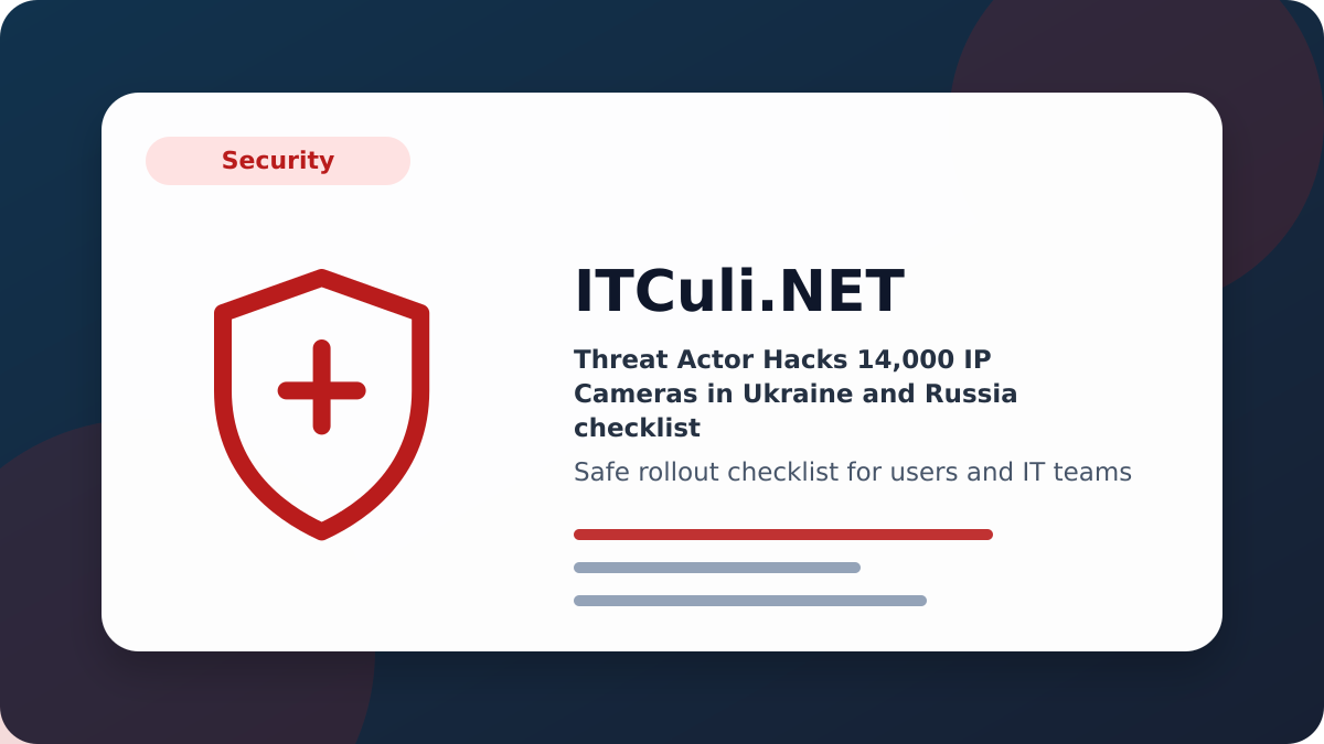 Threat Actor checklist