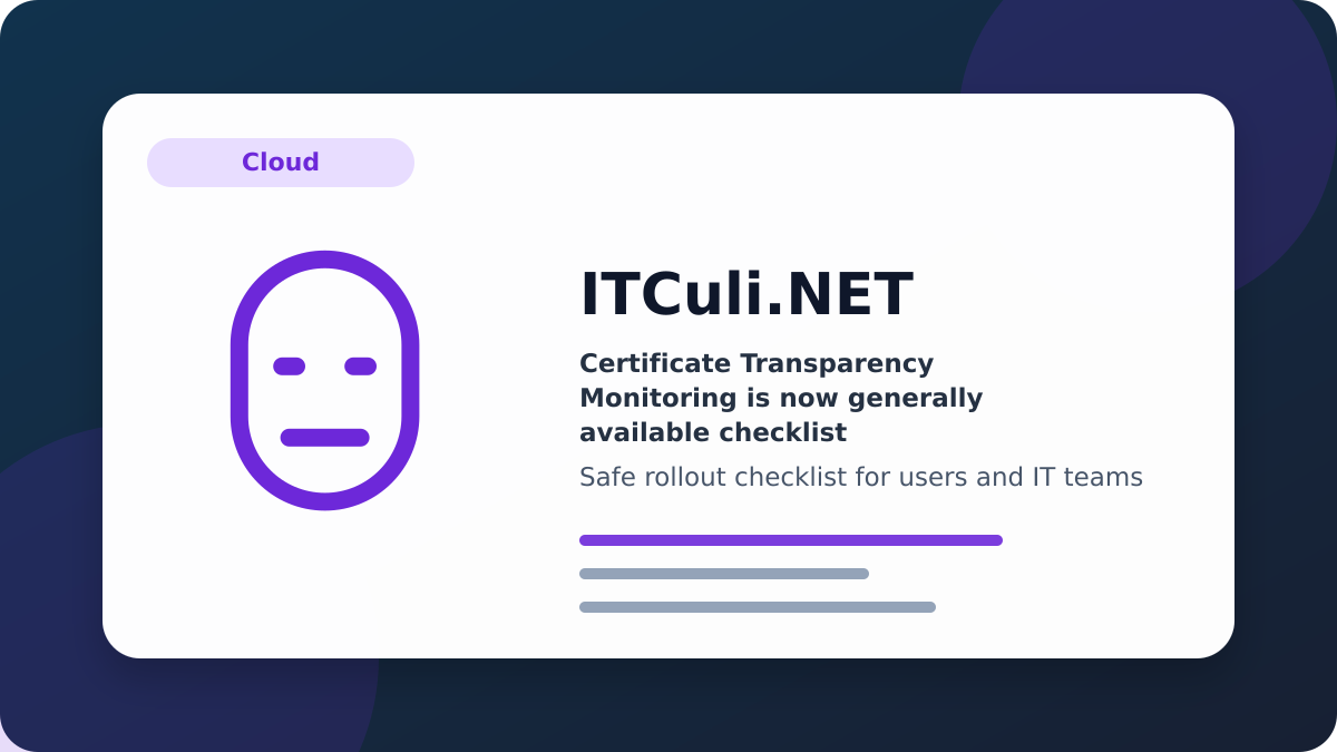 Certificate Transparency checklist