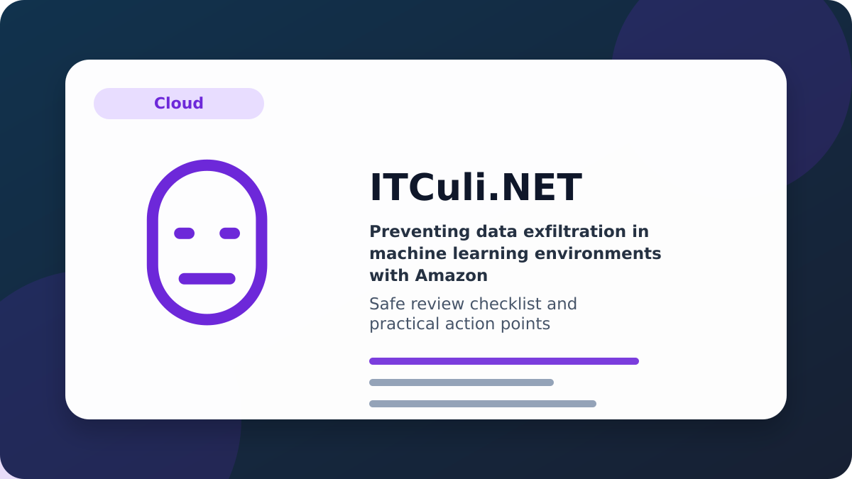 Preventing data exfiltration in machine learning checklist
