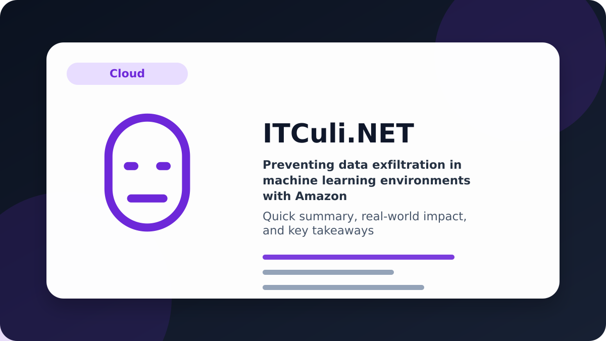 Preventing data exfiltration in machine learning environments with Amazon SageMaker AI