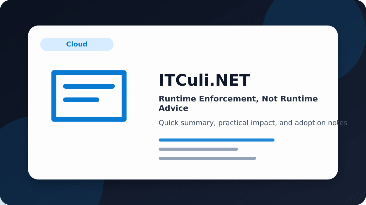 Runtime Enforcement, Not Runtime Advice