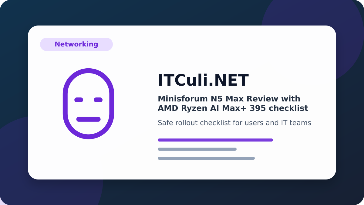 Minisforum Max checklist
