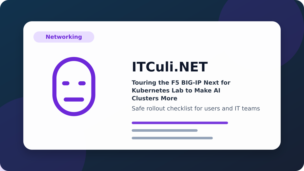 Touring BIG-IP checklist
