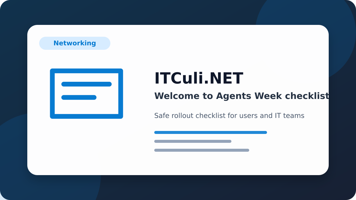 Welcome Agents checklist