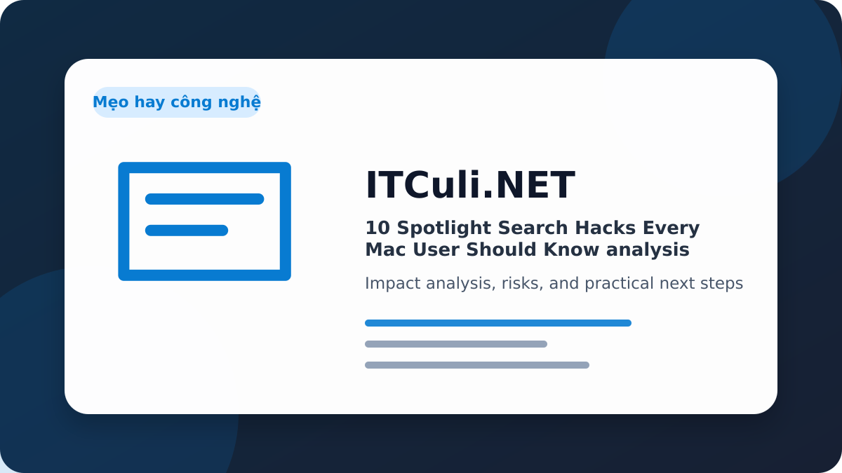 Spotlight Search impact analysis