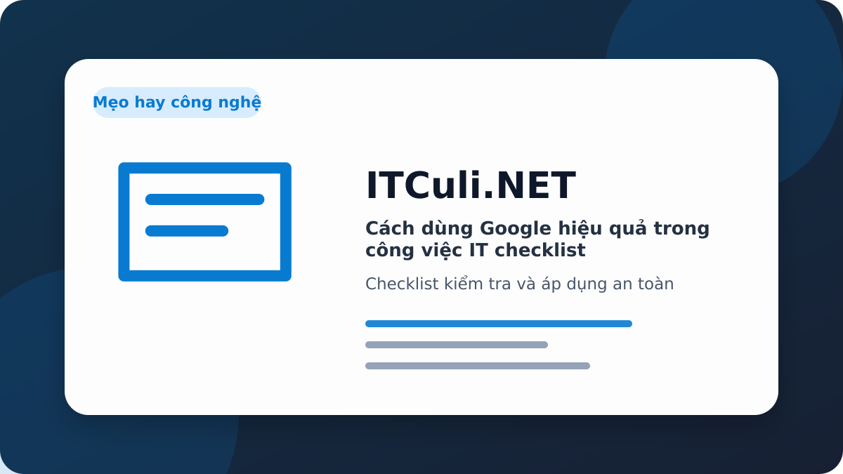 Google checklist xử lý