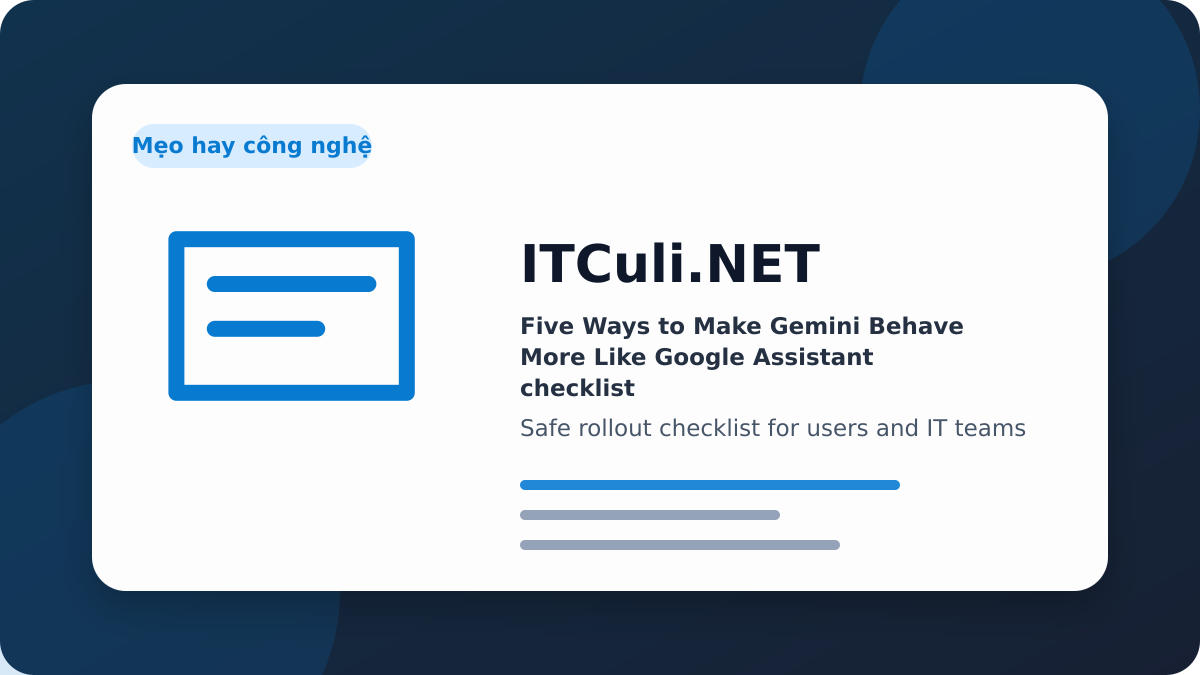 Five Ways checklist