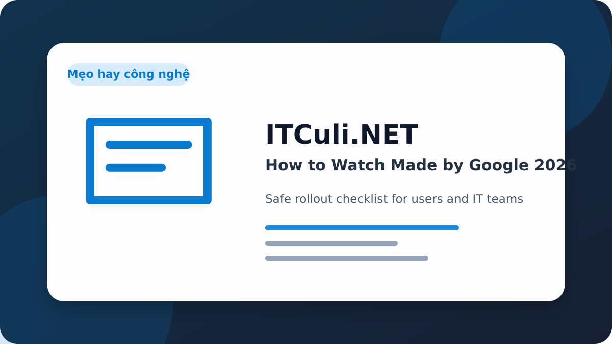 How Watch checklist