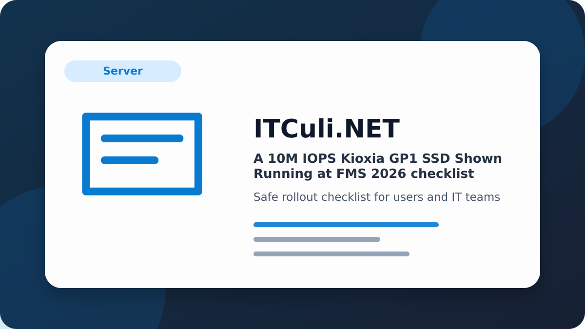 10M IOPS checklist