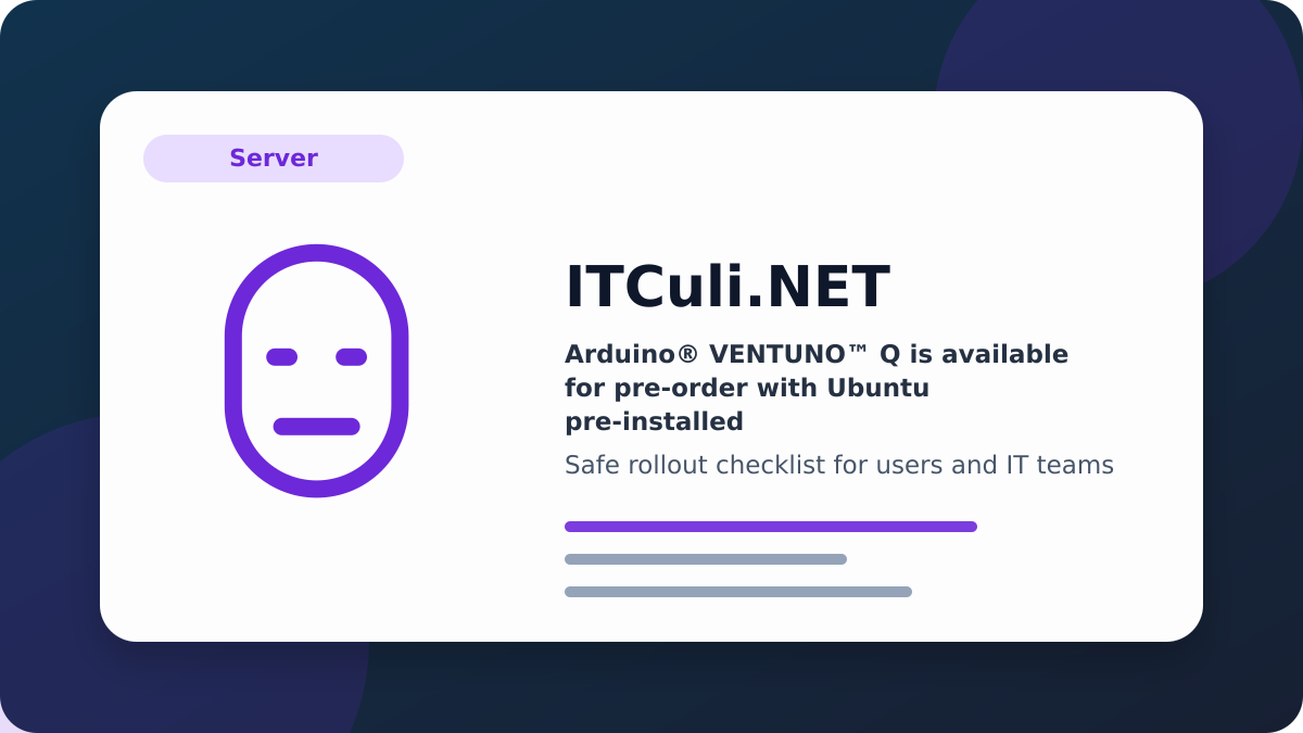 Arduino® VENTUNO™ checklist