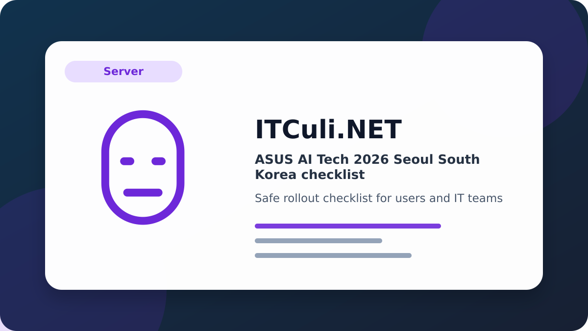 ASUS Tech checklist