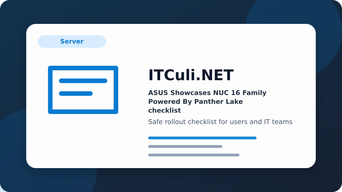 ASUS Showcases checklist