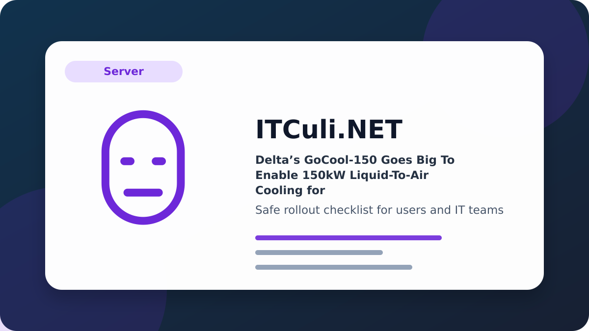 Delta’s GoCool-150 checklist