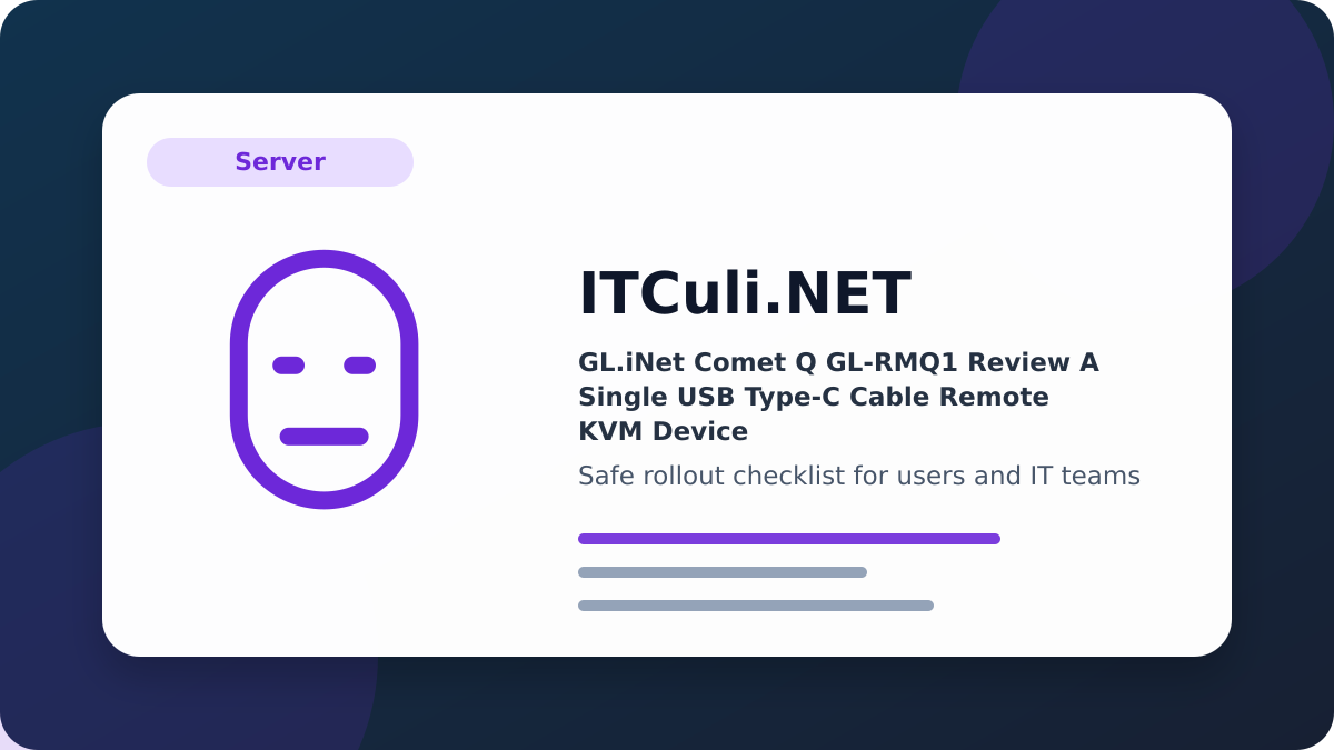 GL.iNet Comet checklist