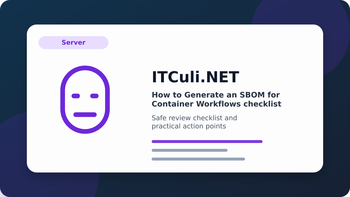 How to Generate an SBOM for checklist