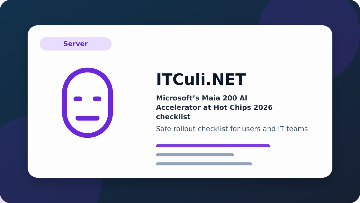 Microsoft’s Maia checklist