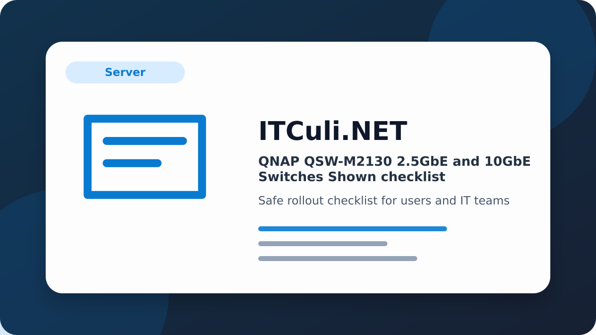 QNAP QSW-M2130 checklist