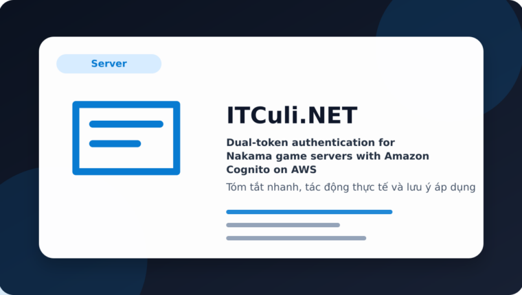 Dual-token authentication for Nakama game servers with Amazon Cognito on AWS