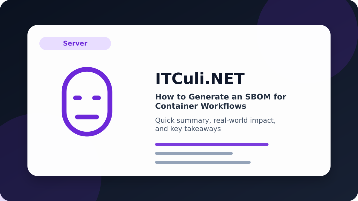 How to Generate an SBOM for Container Workflows