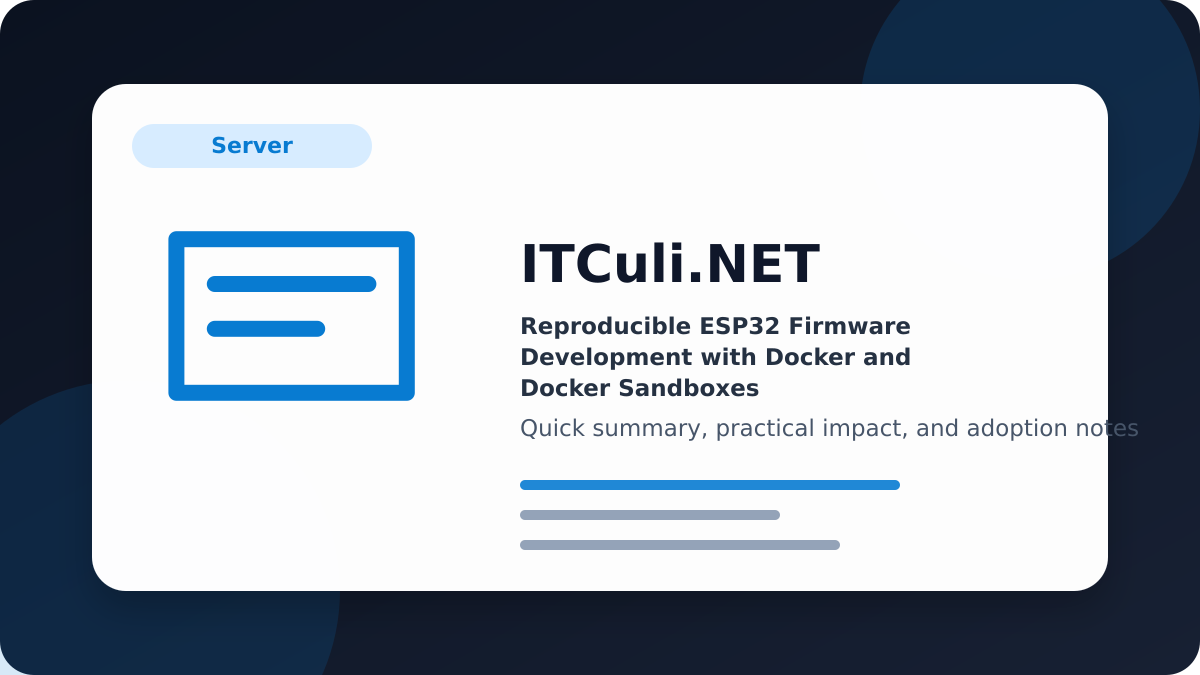 Reproducible ESP32 overview