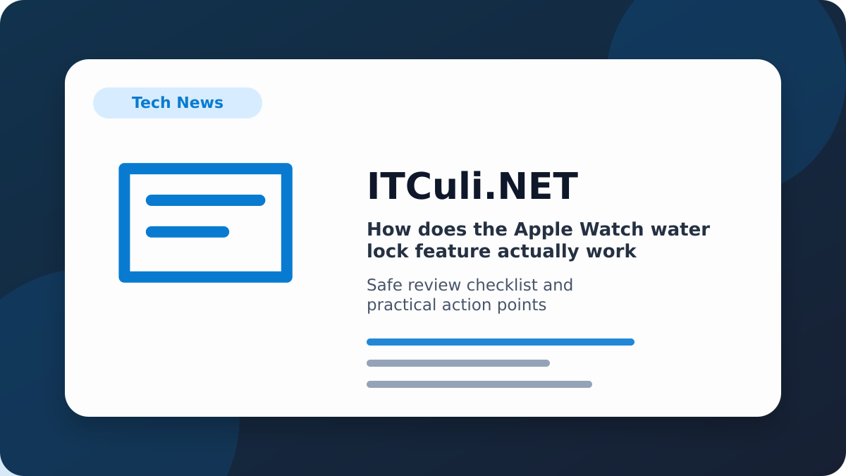 How does the Apple Watch water checklist