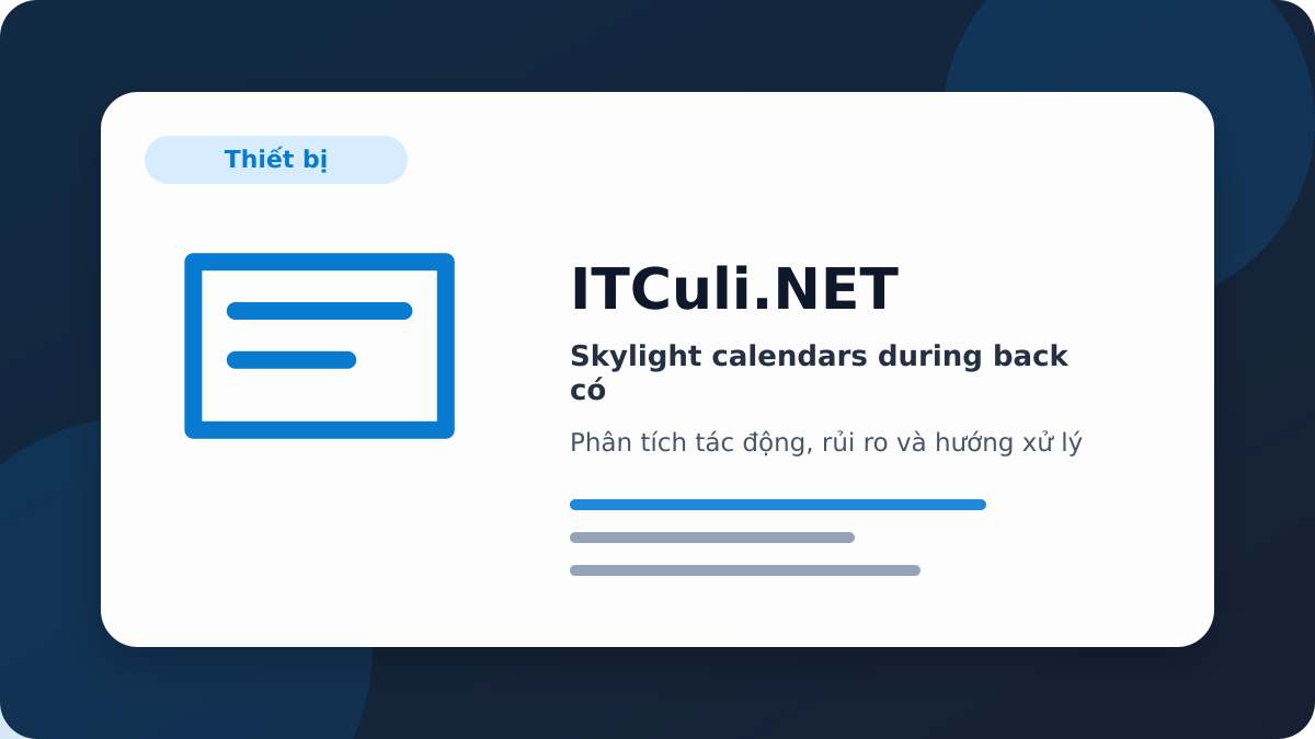 Skylight calendars during back phân tích tác động