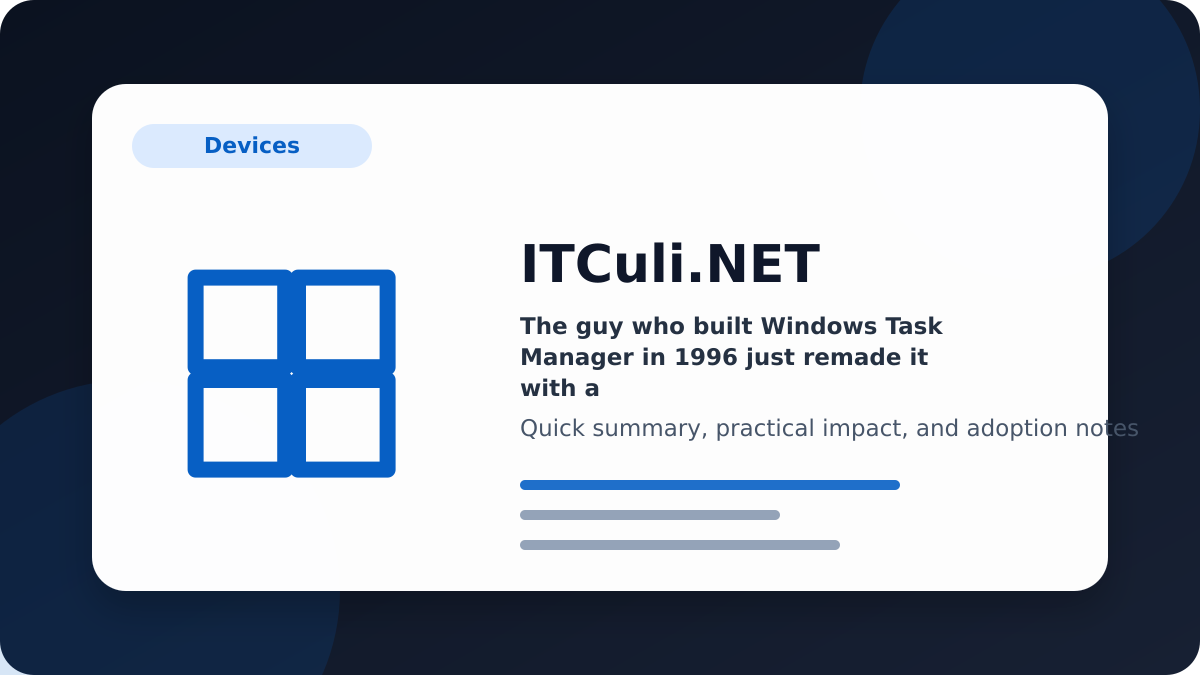 The guy who built Windows Task Manager in 1996 just remade it with a cyberpunk vibe — but
