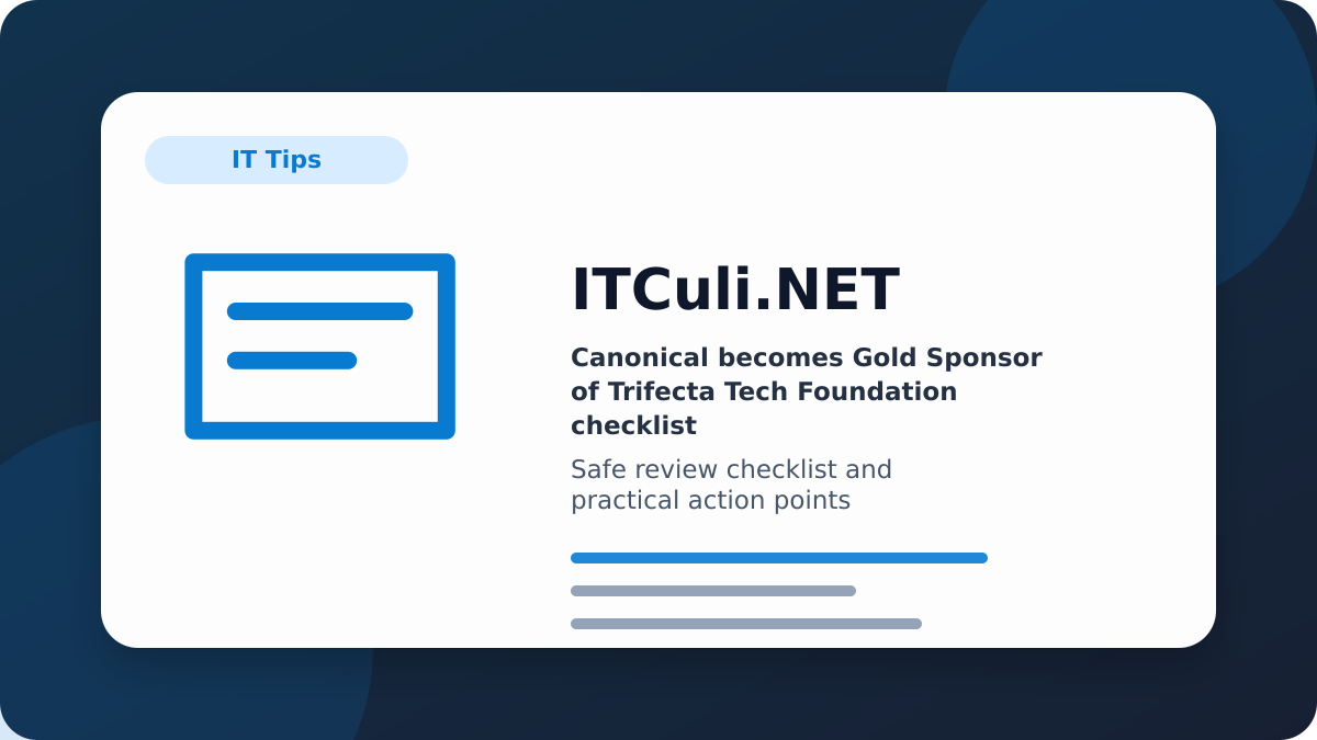 Canonical becomes Gold Sponsor of Trifecta checklist