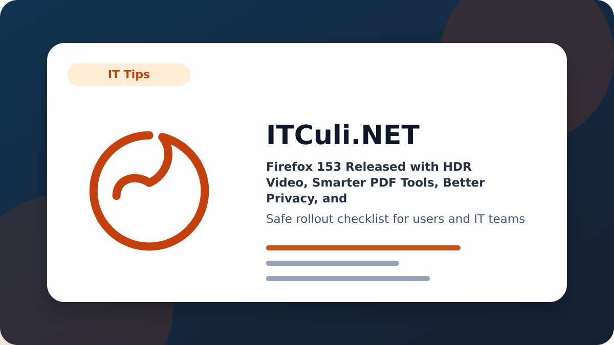Firefox 153 checklist