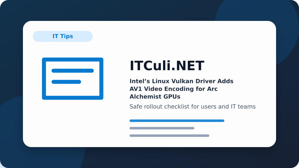 Intel’s Linux checklist