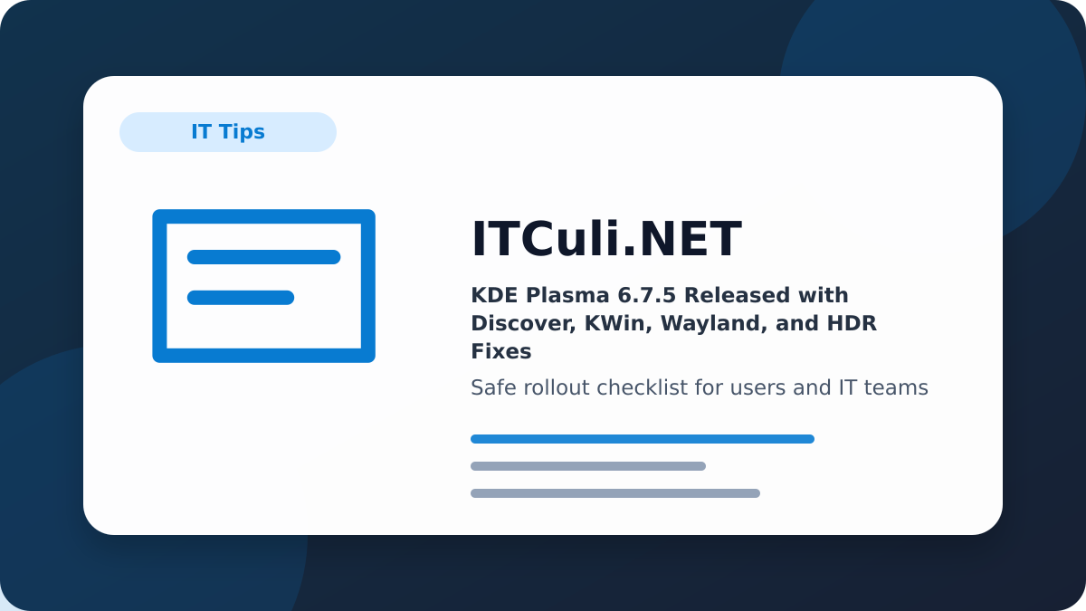 Checklist cập nhật KDE Plasma