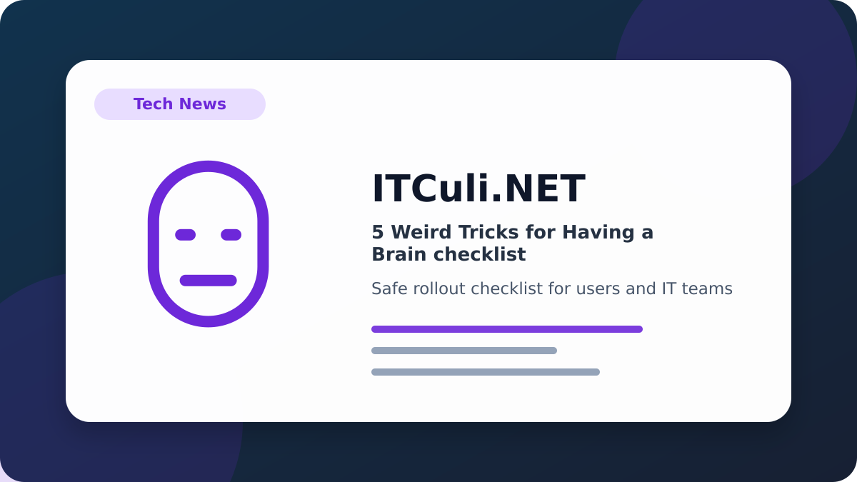 Weird Tricks checklist