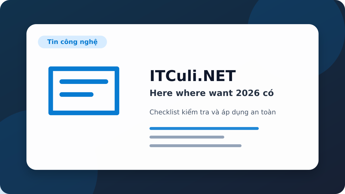 Here where want 2026 checklist xử lý