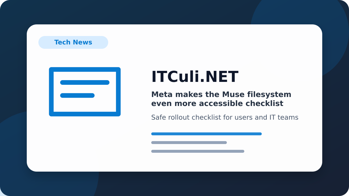 Meta makes checklist