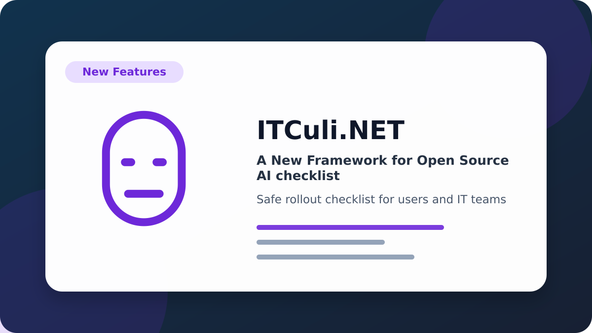 New Framework checklist