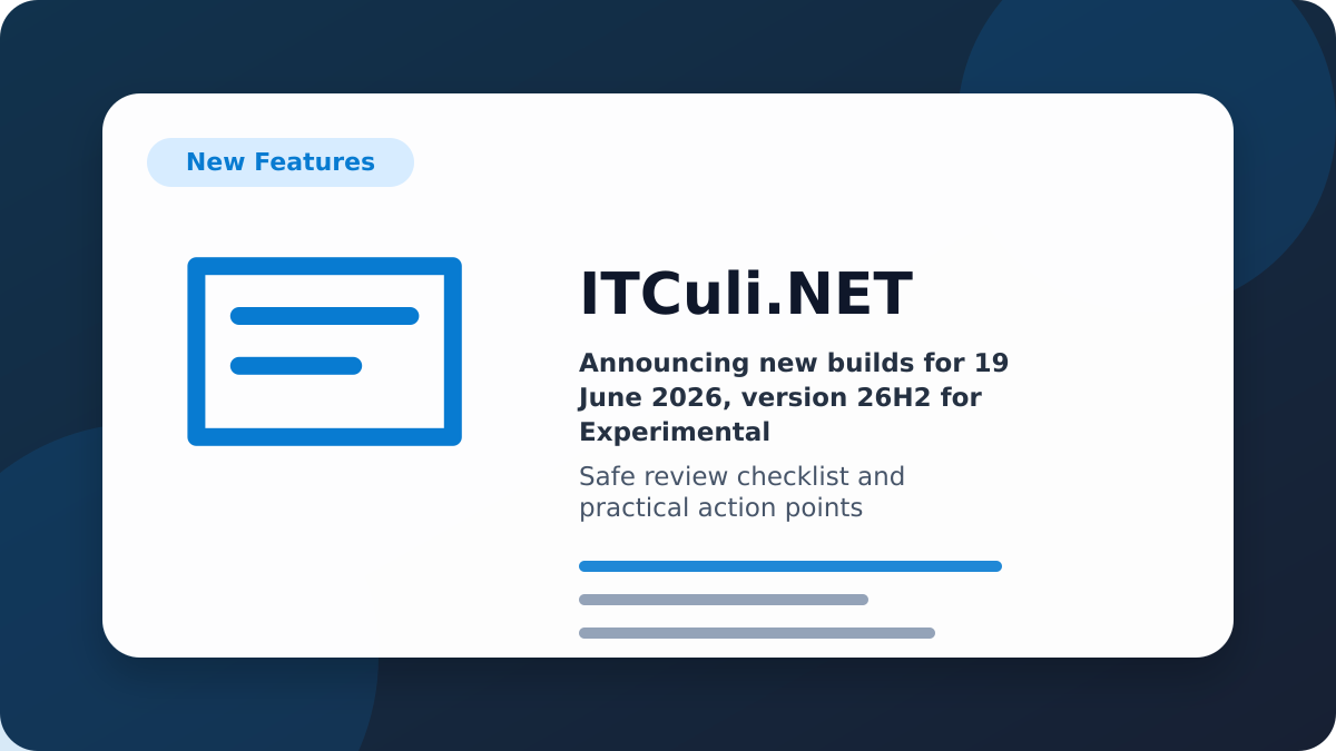 Announcing new builds for 19 June checklist