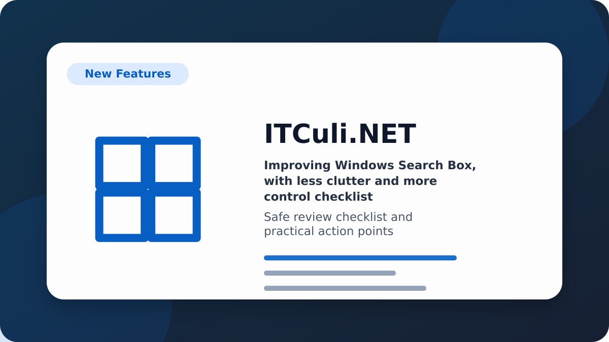 Improving Windows Search Box, with less checklist