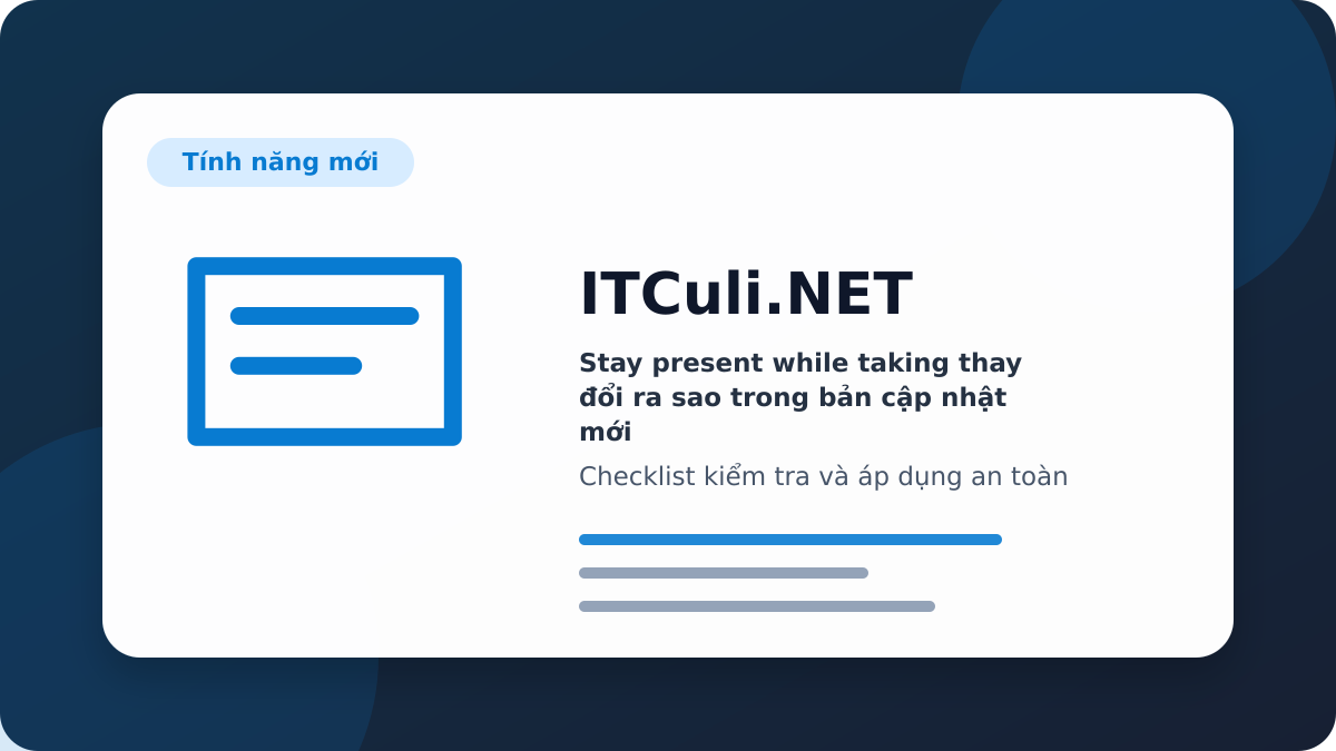 Stay present while taking checklist xử lý