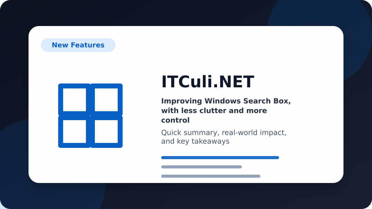 Improving Windows Search Box, with less clutter and more control