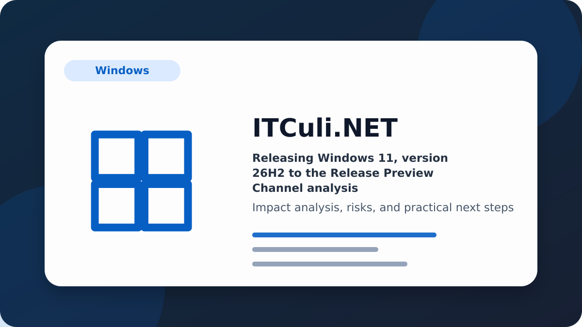 Releasing Windows impact analysis